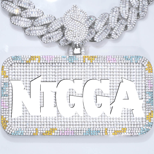 CUSTOM LETTER NECKLACE 3D COLORFUL SQUARE
