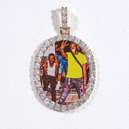 3D Oval Custom Picture Pendant