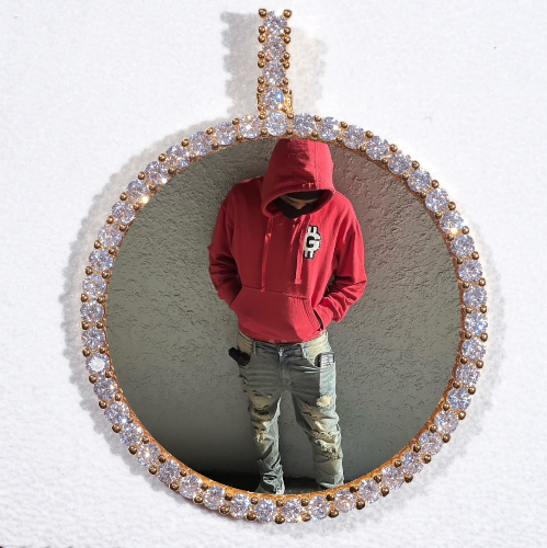 LARGE 3D CIRCLE CUSTOM PICTURE PENDANT