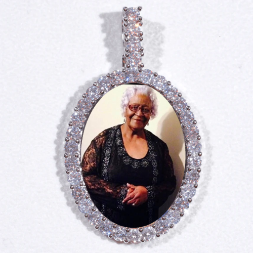 Large 3D Oval Custom Picture Pendant