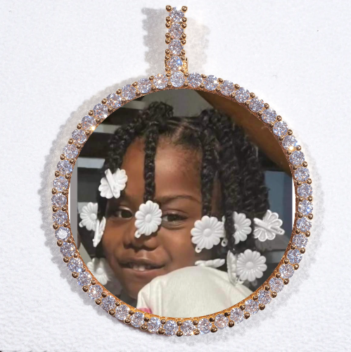 LARGE 3D CIRCLE CUSTOM PICTURE PENDANT