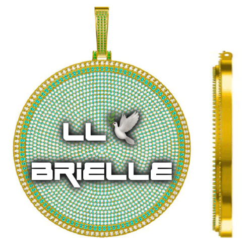 CUSTOM LETTER NECKLACE 3D BIG DISC