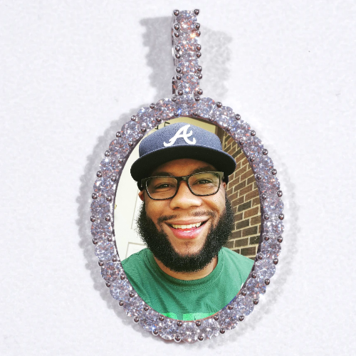 Large 3D Oval Custom Picture Pendant