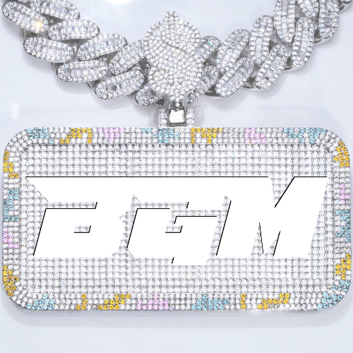 CUSTOM LETTER NECKLACE 3D COLORFUL SQUARE
