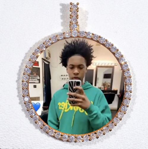 LARGE 3D CIRCLE CUSTOM PICTURE PENDANT