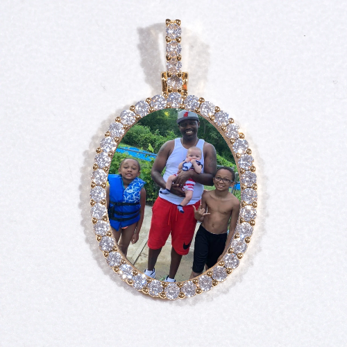 3D Oval Custom Picture Pendant