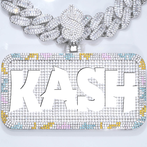 CUSTOM LETTER NECKLACE 3D COLORFUL SQUARE