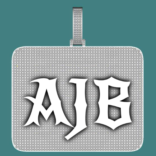 CUSTOM LETTER NECKLACE 3D BIG SQUARE