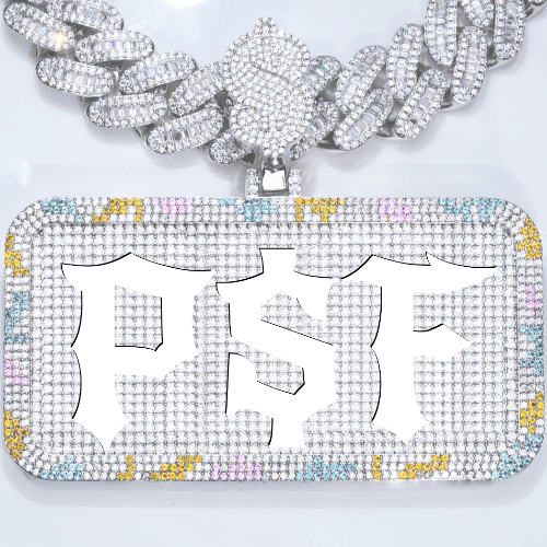 CUSTOM LETTER NECKLACE 3D COLORFUL SQUARE