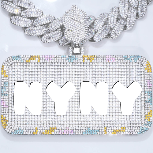 CUSTOM LETTER NECKLACE 3D COLORFUL SQUARE