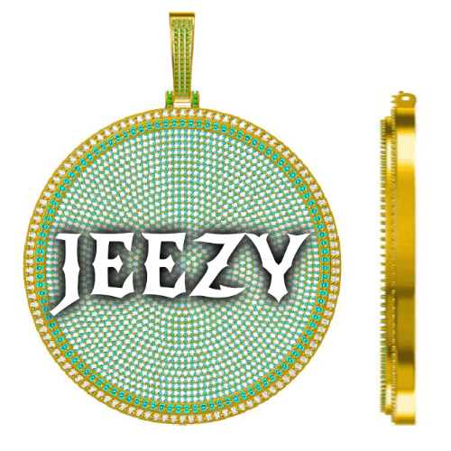 CUSTOM LETTER NECKLACE 3D BIG DISC