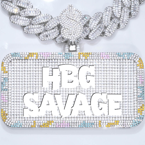 CUSTOM LETTER NECKLACE 3D COLORFUL SQUARE