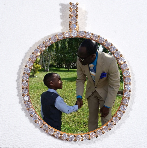 LARGE 3D CIRCLE CUSTOM PICTURE PENDANT
