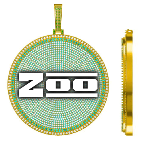 CUSTOM LETTER NECKLACE 3D BIG DISC