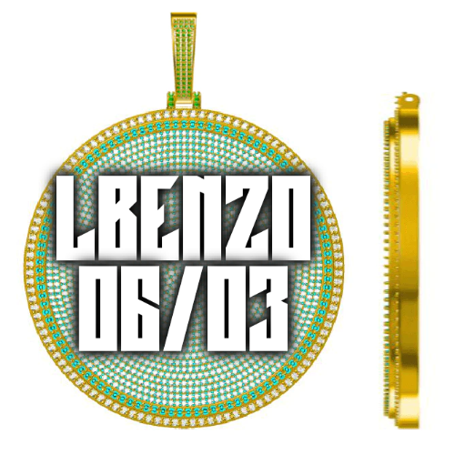 CUSTOM LETTER NECKLACE 3D BIG DISC