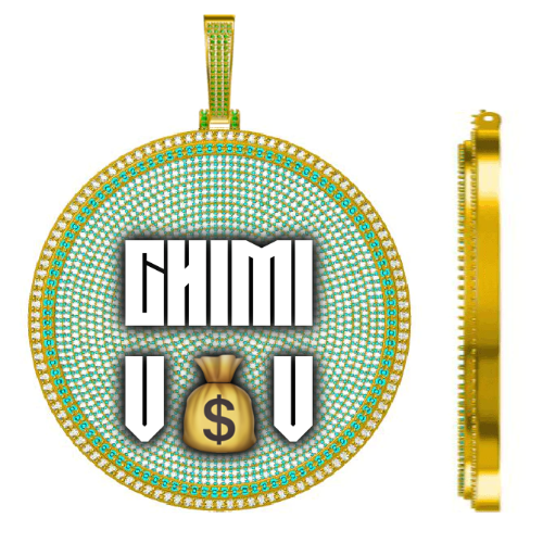 CUSTOM LETTER NECKLACE 3D BIG DISC