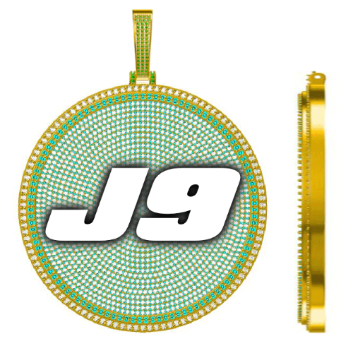 CUSTOM LETTER NECKLACE 3D BIG DISC