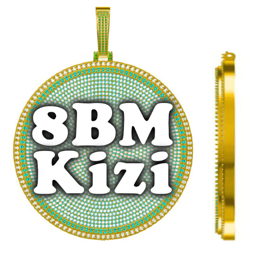 CUSTOM LETTER NECKLACE 3D BIG DISC