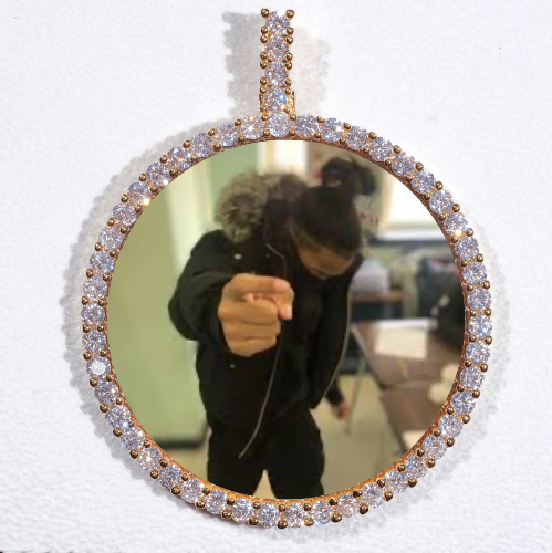 LARGE 3D CIRCLE CUSTOM PICTURE PENDANT
