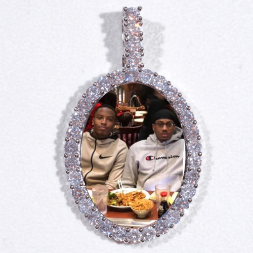 Large 3D Oval Custom Picture Pendant