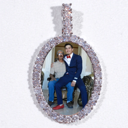 Large 3D Oval Custom Picture Pendant