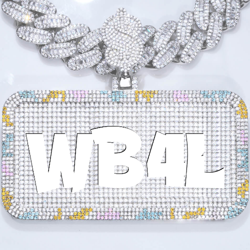 CUSTOM LETTER NECKLACE 3D COLORFUL SQUARE