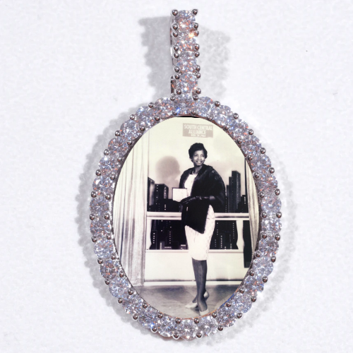 Large 3D Oval Custom Picture Pendant