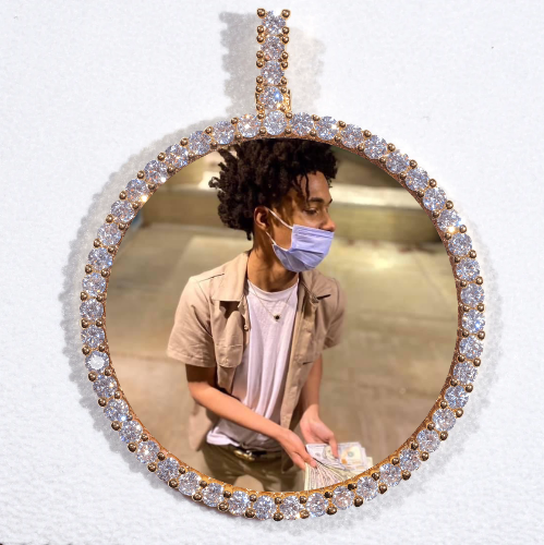 LARGE 3D CIRCLE CUSTOM PICTURE PENDANT