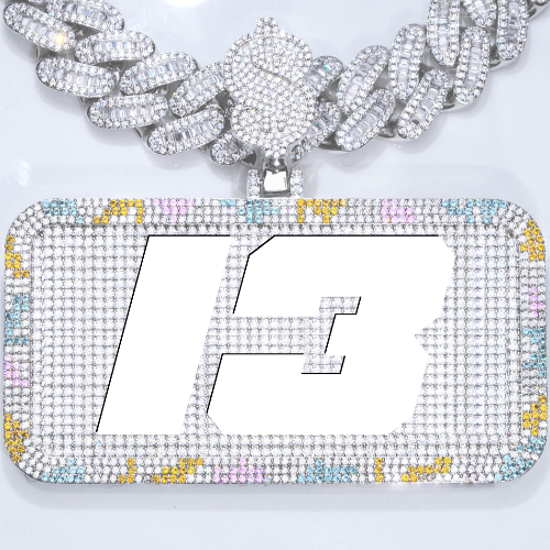 CUSTOM LETTER NECKLACE 3D COLORFUL SQUARE