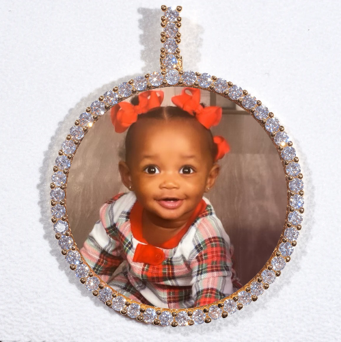 LARGE 3D CIRCLE CUSTOM PICTURE PENDANT
