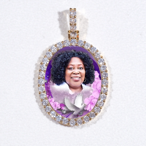 3D Oval Custom Picture Pendant
