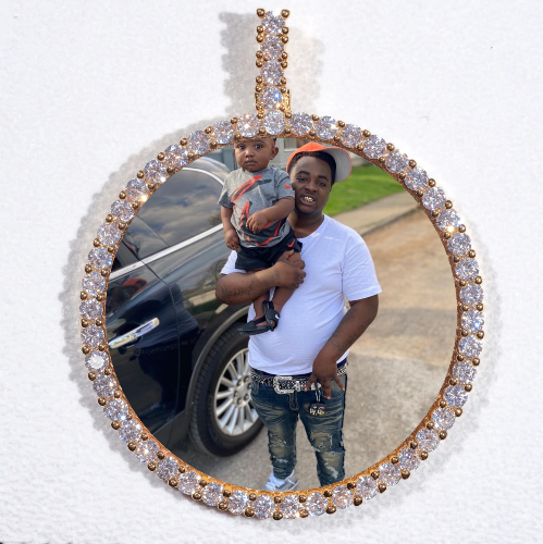 LARGE 3D CIRCLE CUSTOM PICTURE PENDANT