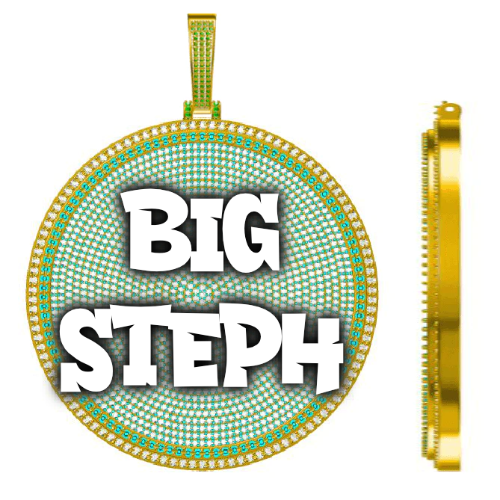 CUSTOM LETTER NECKLACE 3D BIG DISC
