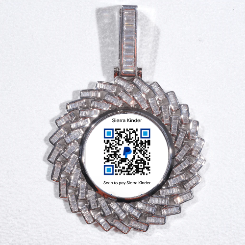 Large 3D Baguette Custom Picture Pendant