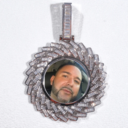 Large 3D Baguette Custom Picture Pendant