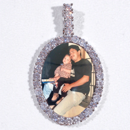 Large 3D Oval Custom Picture Pendant