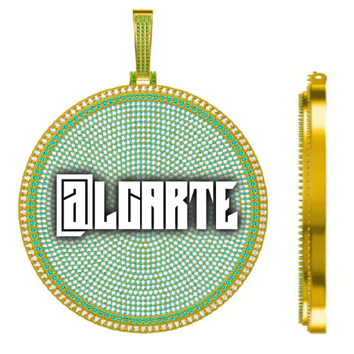 CUSTOM LETTER NECKLACE 3D BIG DISC
