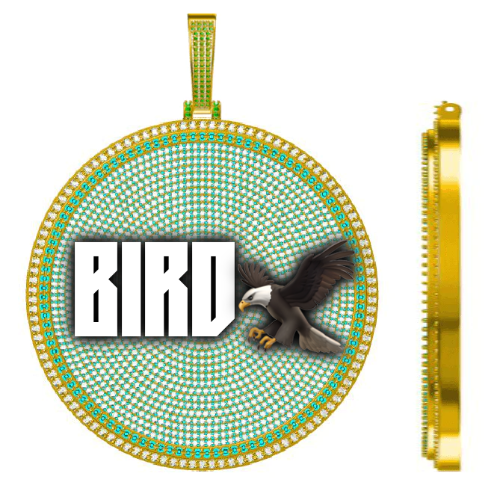 CUSTOM LETTER NECKLACE 3D BIG DISC