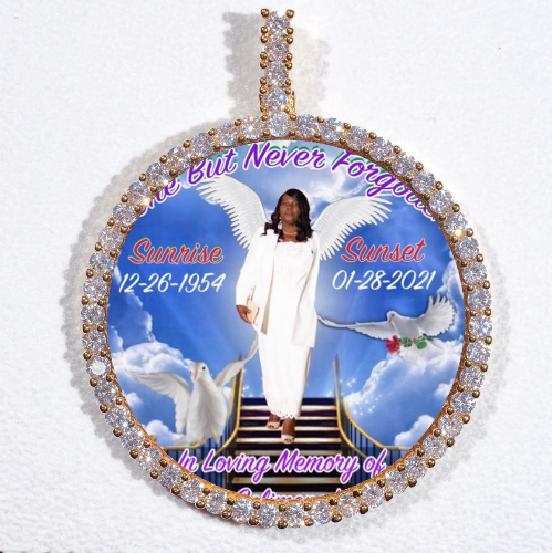 LARGE 3D CIRCLE CUSTOM PICTURE PENDANT