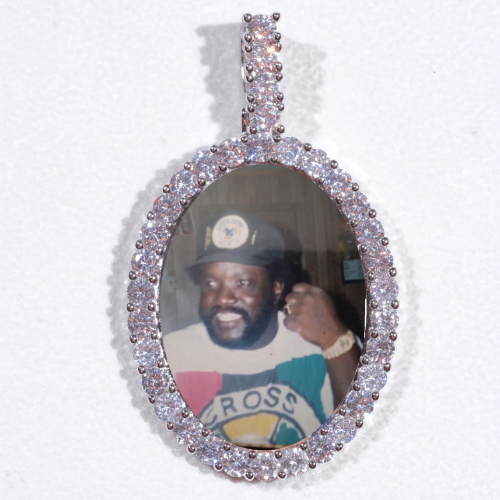 Large 3D Oval Custom Picture Pendant