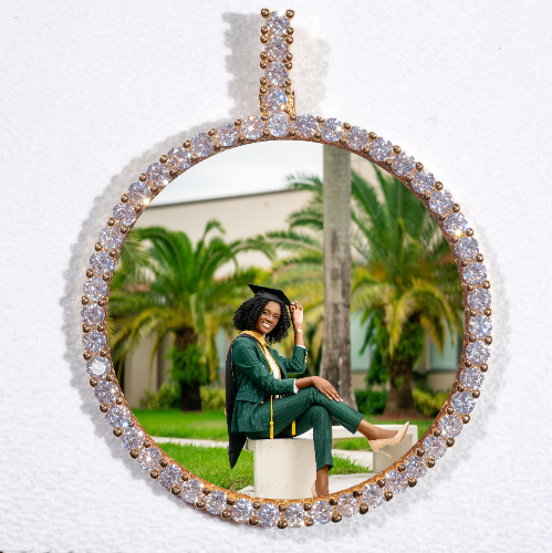 LARGE 3D CIRCLE CUSTOM PICTURE PENDANT