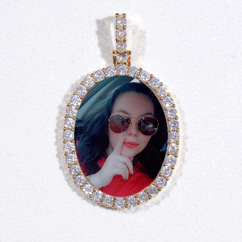 3D Oval Custom Picture Pendant