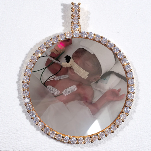 LARGE 3D CIRCLE CUSTOM PICTURE PENDANT