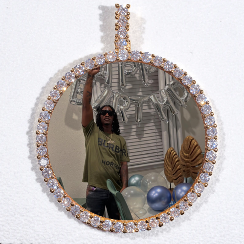 LARGE 3D CIRCLE CUSTOM PICTURE PENDANT