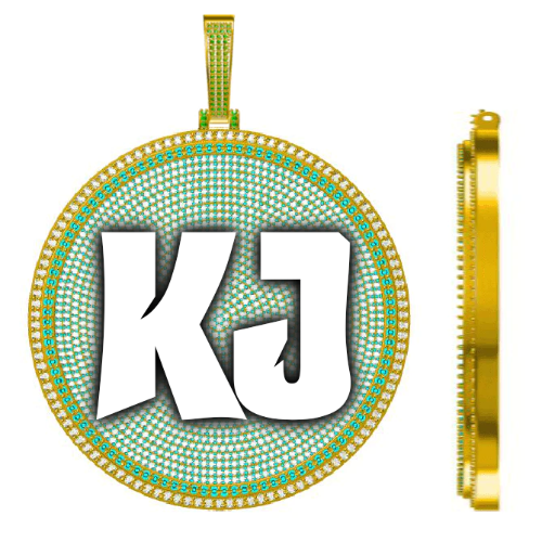 CUSTOM LETTER NECKLACE 3D BIG DISC