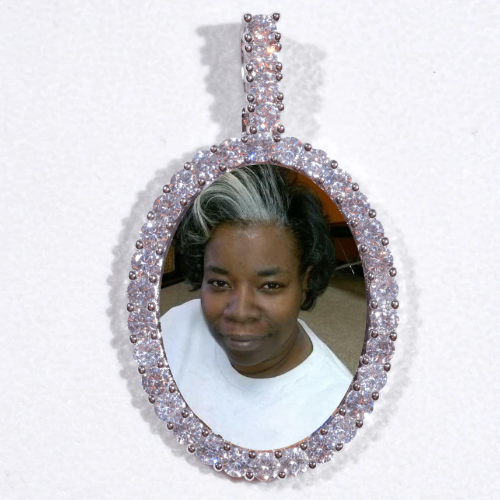 Large 3D Oval Custom Picture Pendant