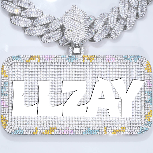CUSTOM LETTER NECKLACE 3D COLORFUL SQUARE
