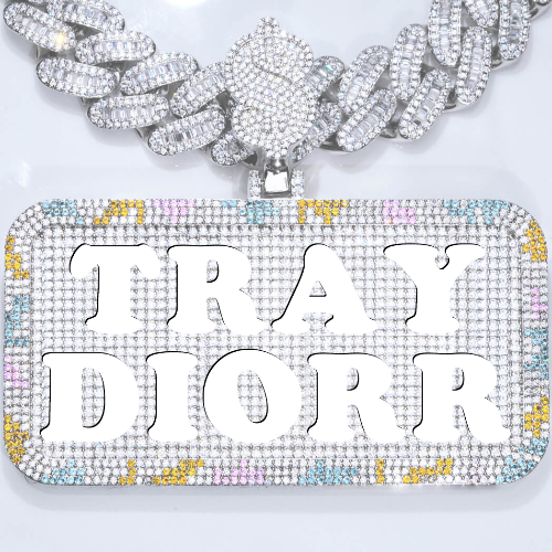 CUSTOM LETTER NECKLACE 3D COLORFUL SQUARE