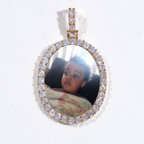 3D Oval Custom Picture Pendant