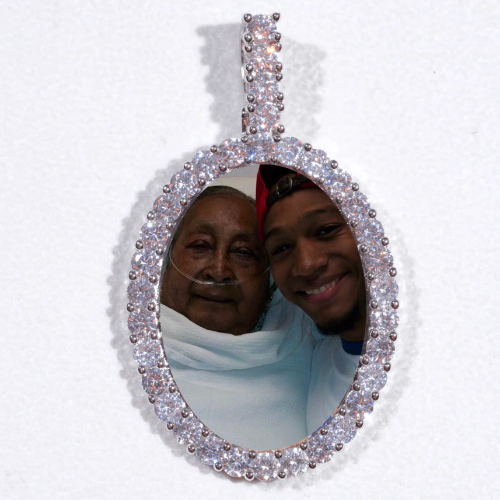Large 3D Oval Custom Picture Pendant